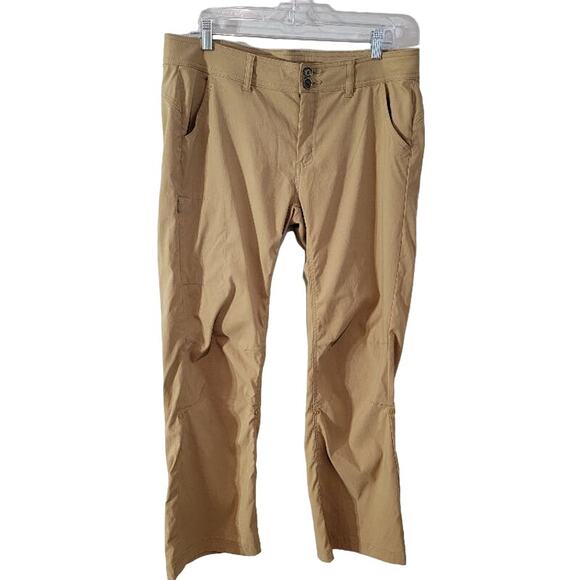 Prana Pants - Prana Hiking Pants Women's Sz 14 Tan Halle Straight Roll Tab Lightweight